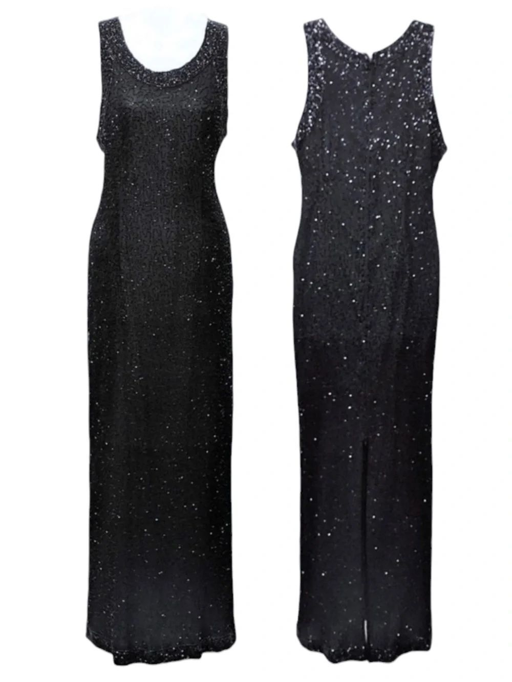 VINTAGE Laurence Kazar Beaded Formal Floor Gown L